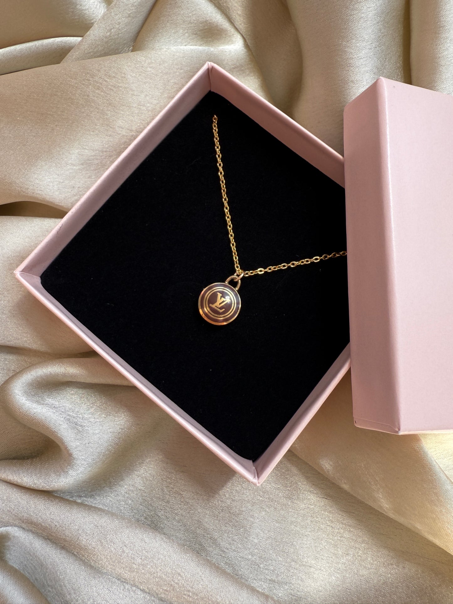 Authentic Reworked Necklace - Brown Logo