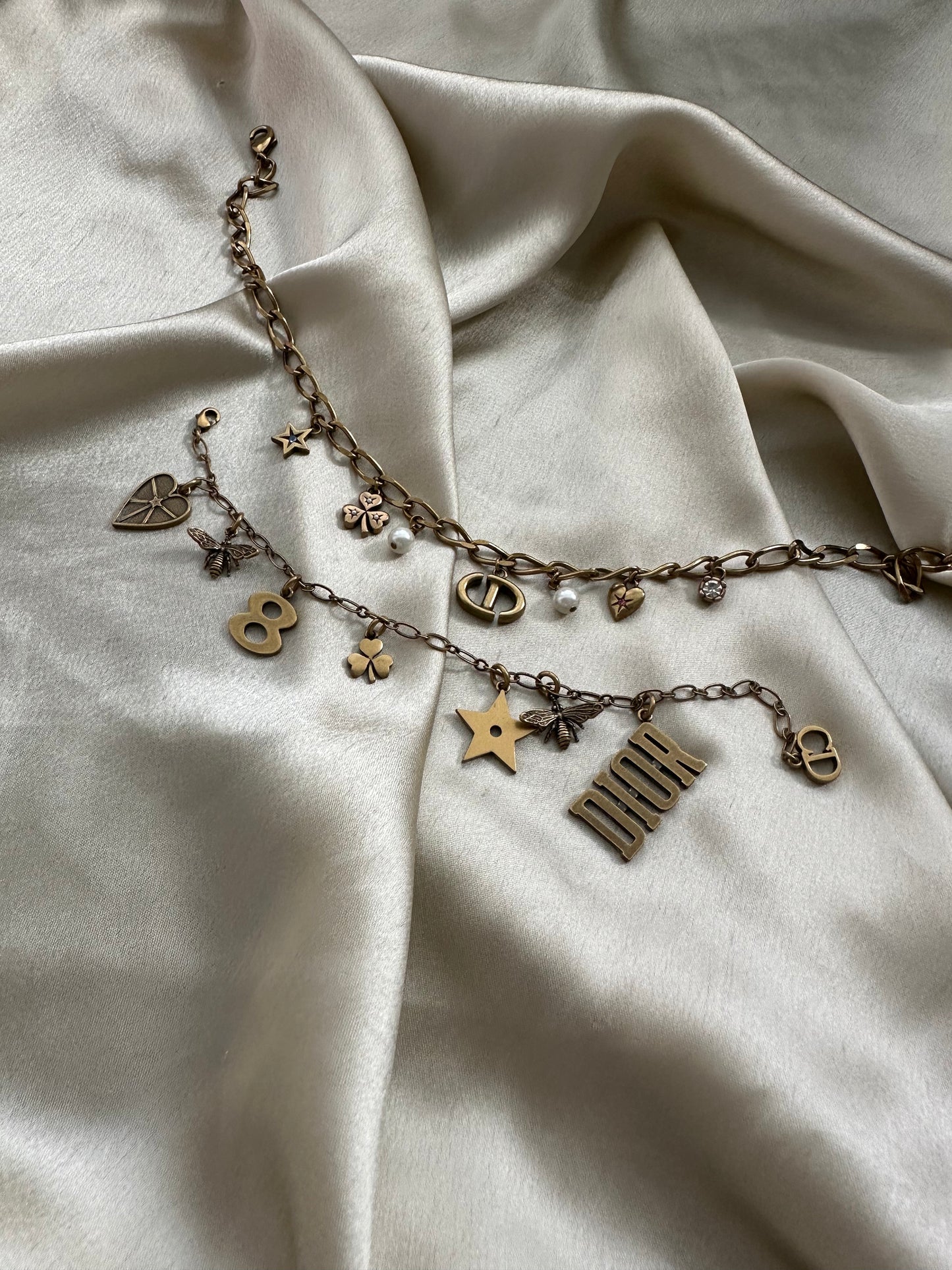 Authentic Reworked Necklace - Lucky Clover and Logo