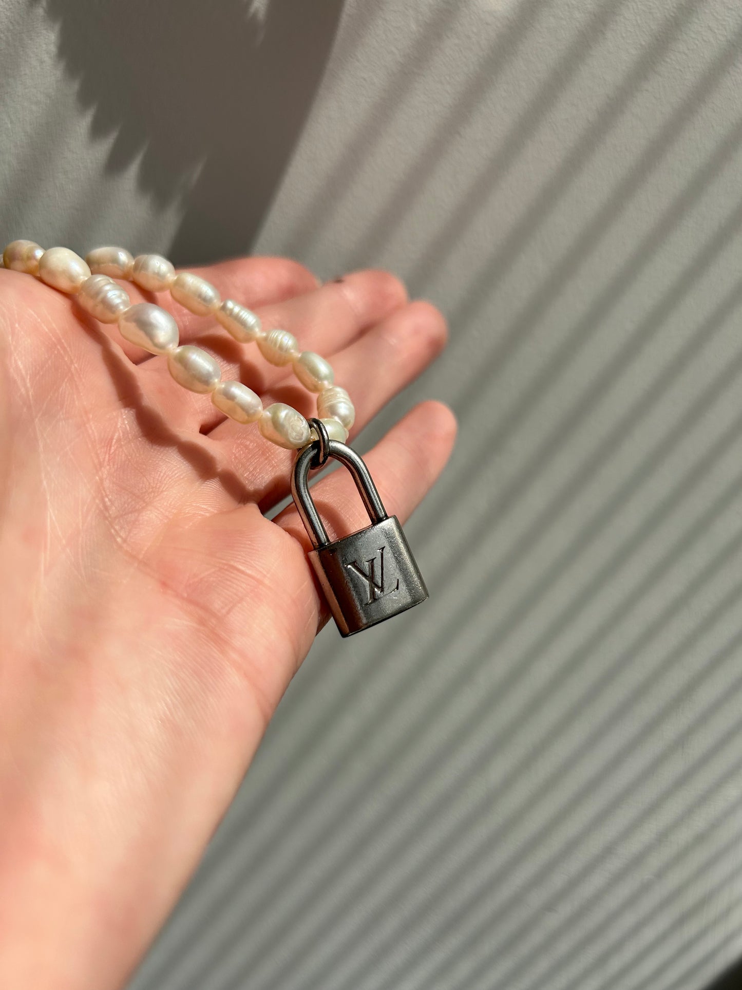 Authentic Reworked Necklace - Pearl and Padlock