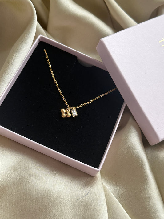 Authentic Reworked Necklace - Round Flower with Sparkle