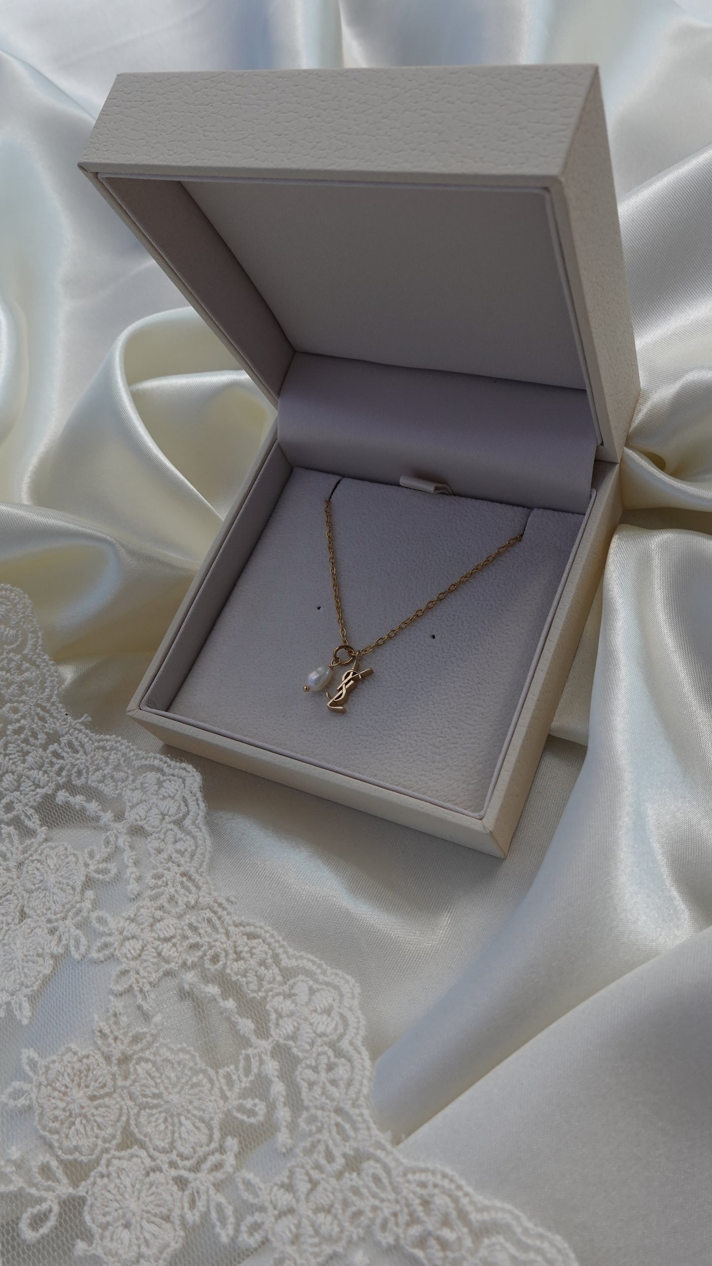 Authentic Reworked Necklace - Logo & Pearl