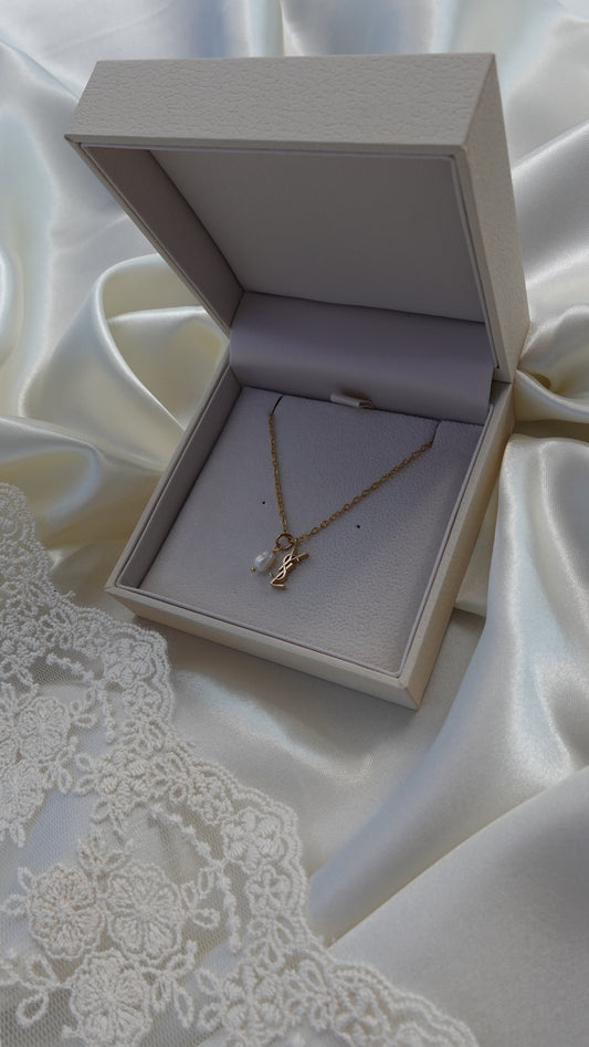 Authentic Reworked Necklace - Logo & Pearl