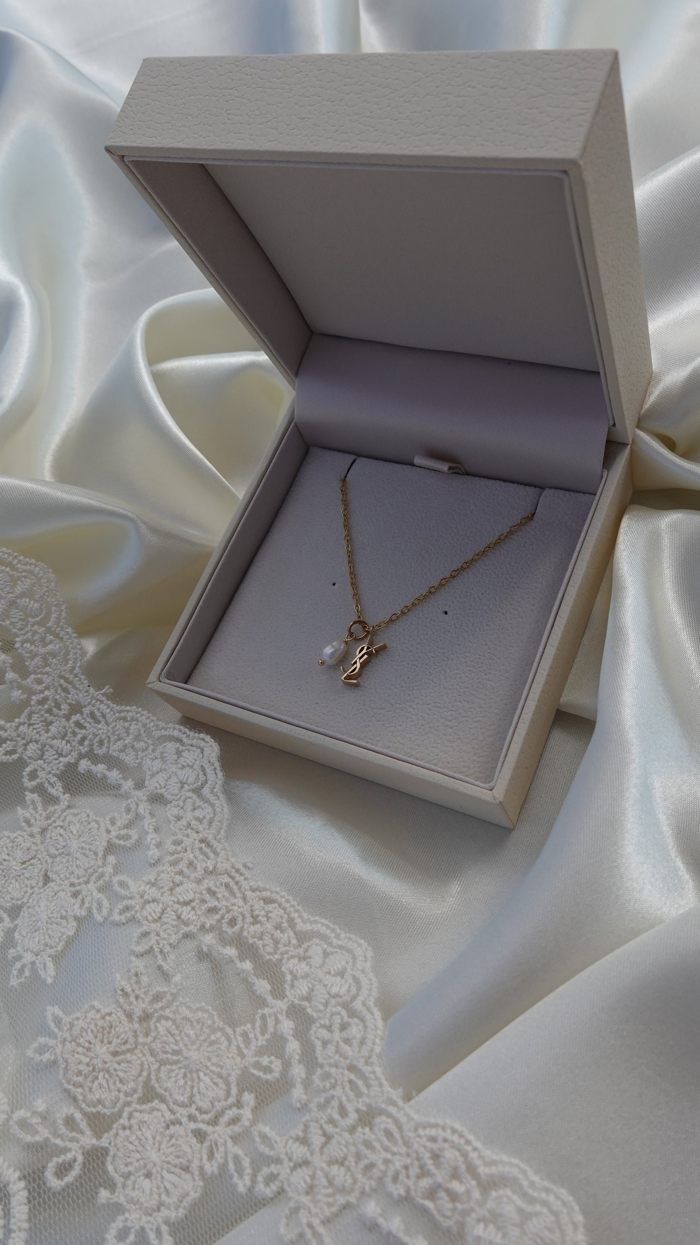 Authentic Reworked Necklace - Logo & Pearl