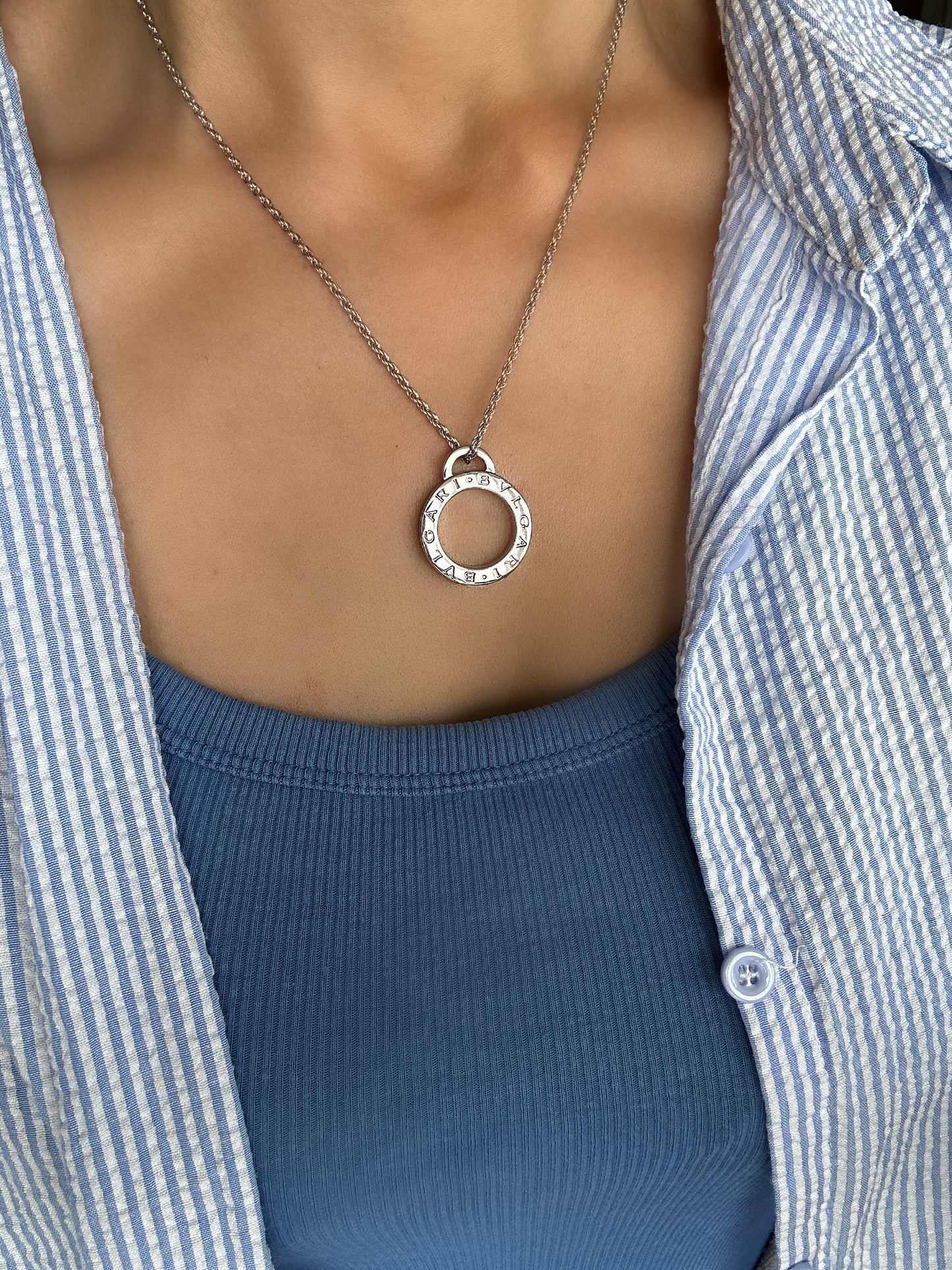 Authentic Reworked Silver Necklace - Bigger Pendant