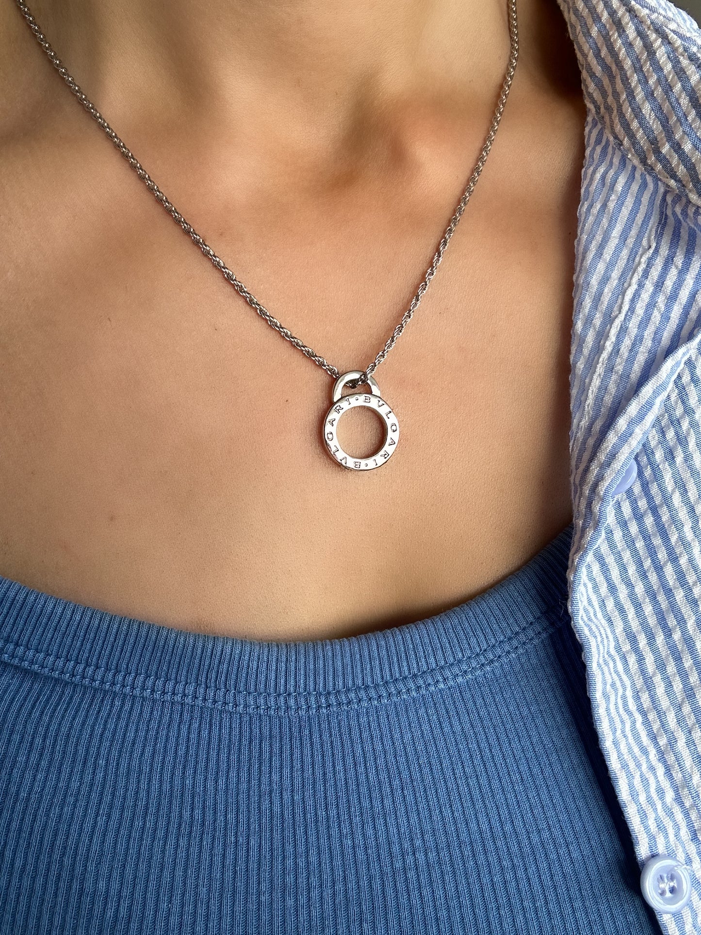 Authentic Reworked Silver Necklace - Smaller Pendant