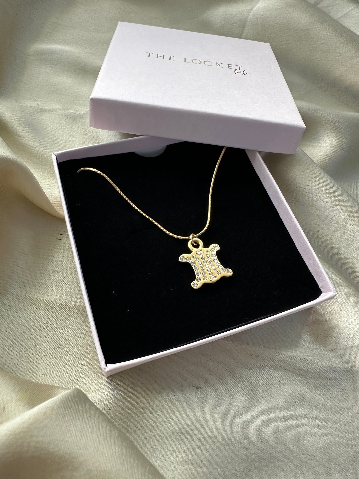 Authentic Reworked Necklace - Gold with diamante logo