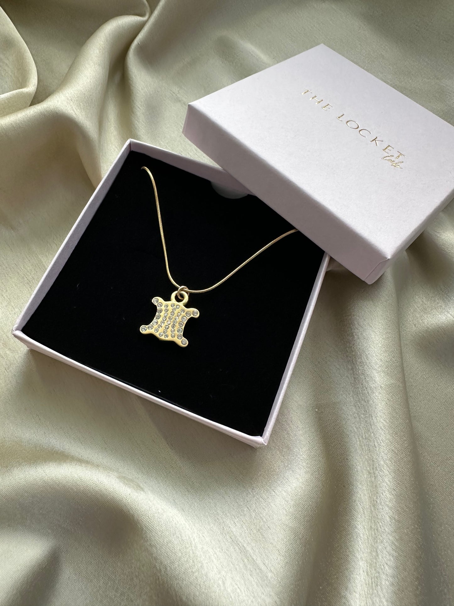 Authentic Reworked Necklace - Gold with diamante logo