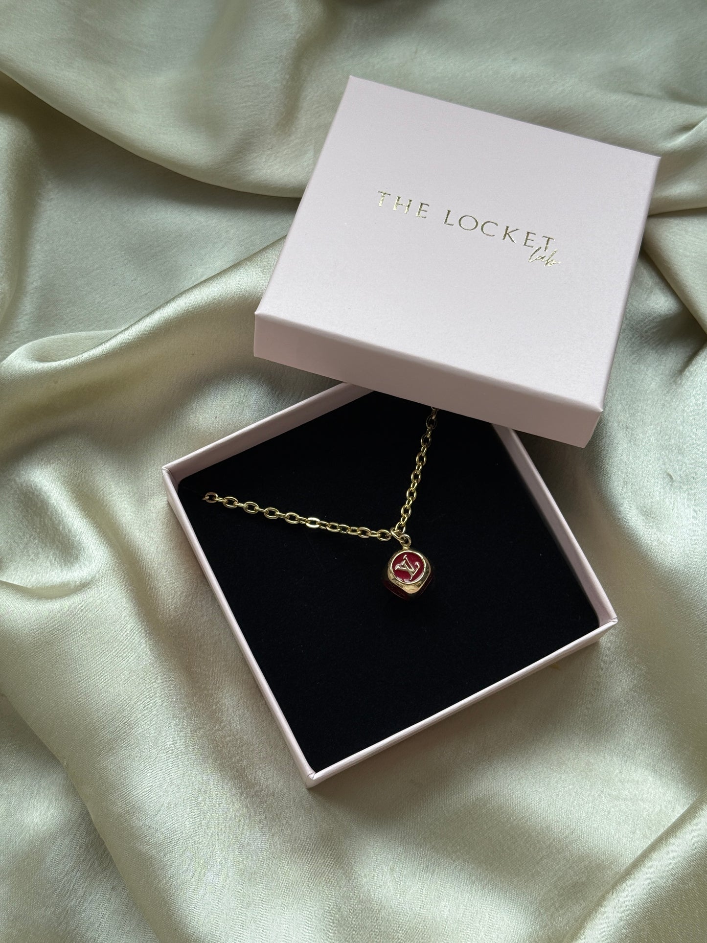 Authentic Reworked Necklace - Burgundy Branded Dice