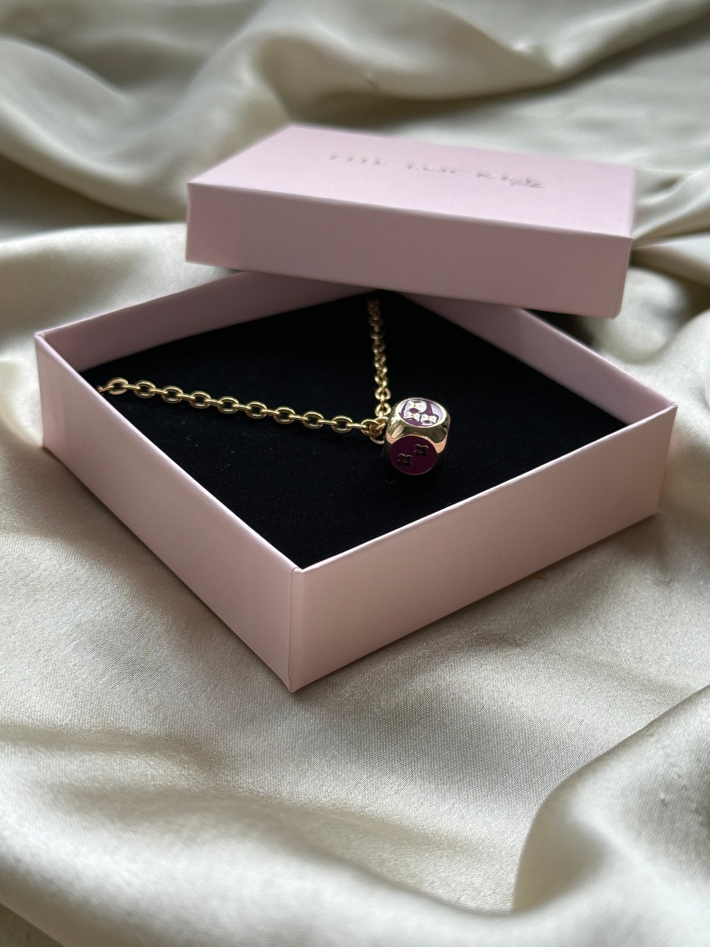 Authentic Reworked Necklace - Purple Branded Dice