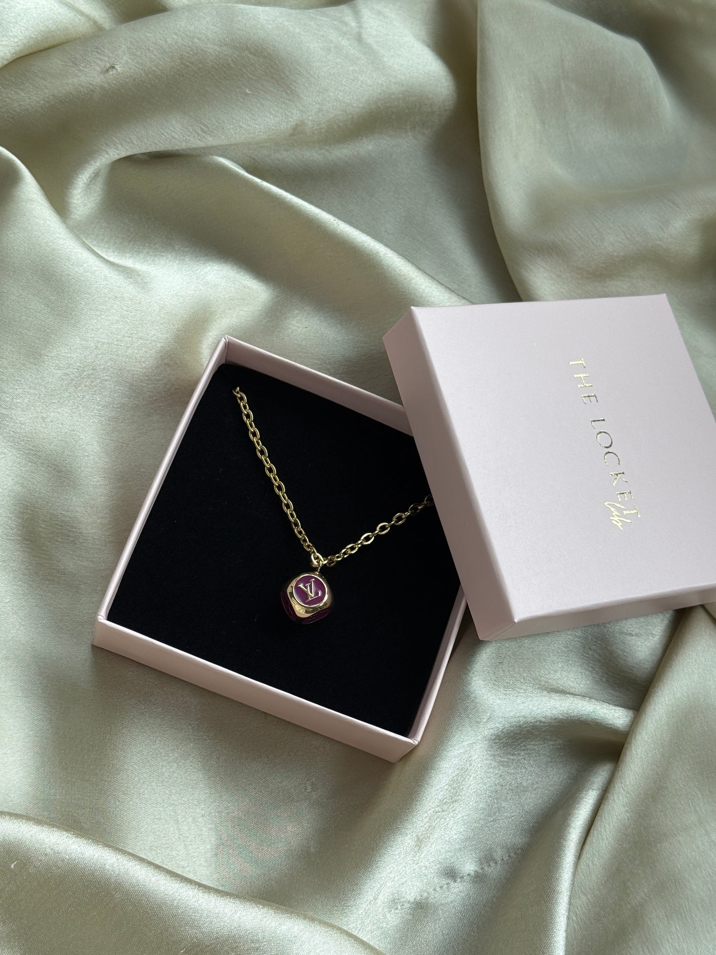 Authentic Reworked Necklace - Purple Branded Dice