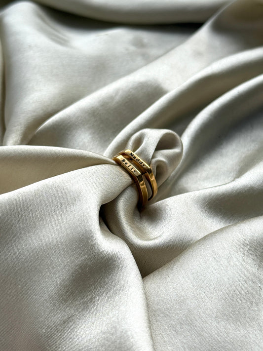 Personalised Stacking Ring - Gold Colour