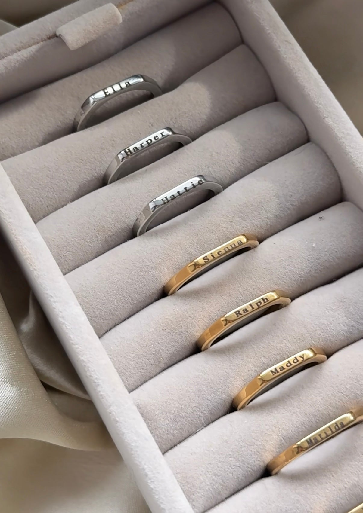 Personalised Stacking Ring - Silver Colour