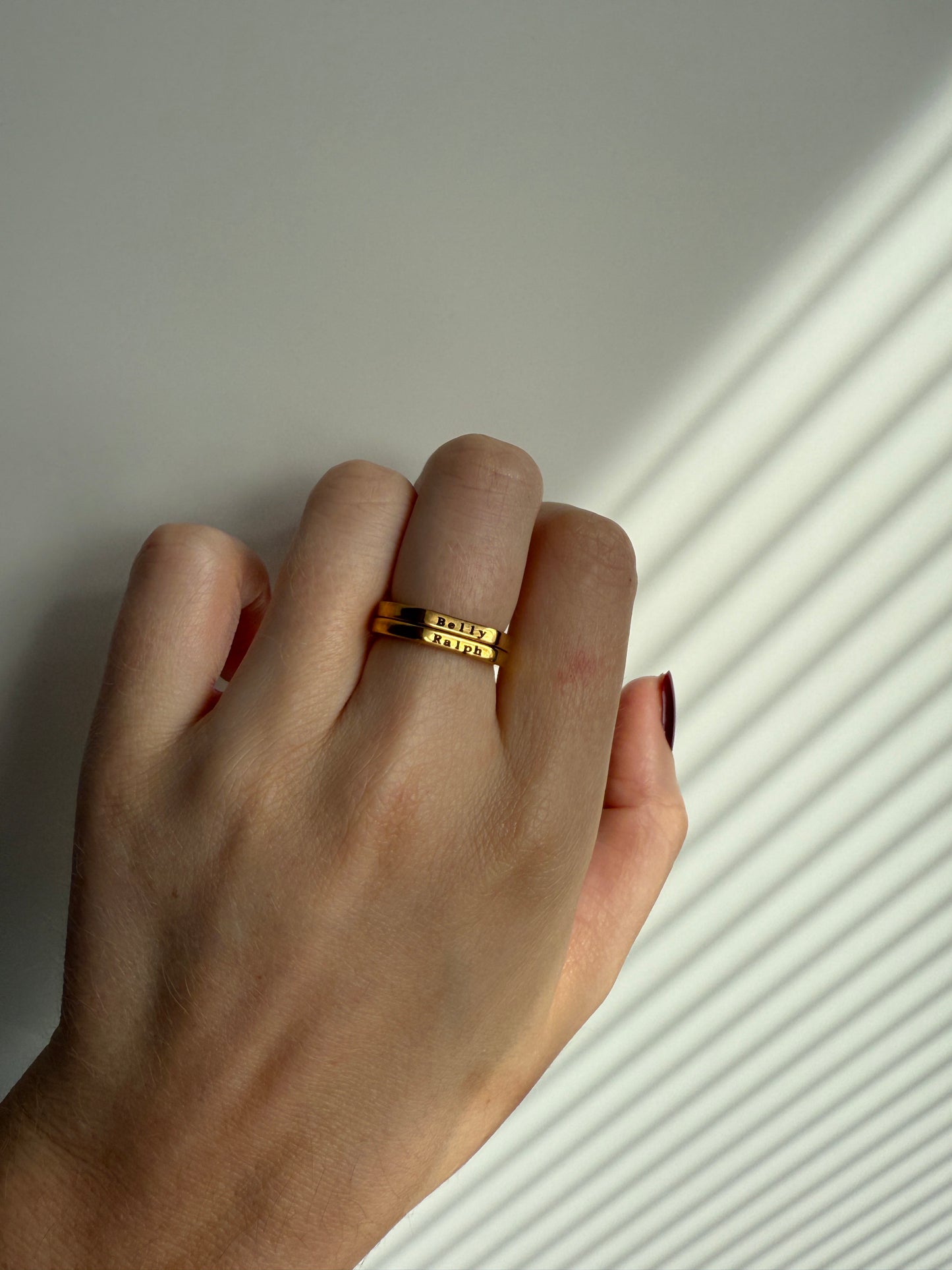 Personalised Stacking Ring - Gold Colour