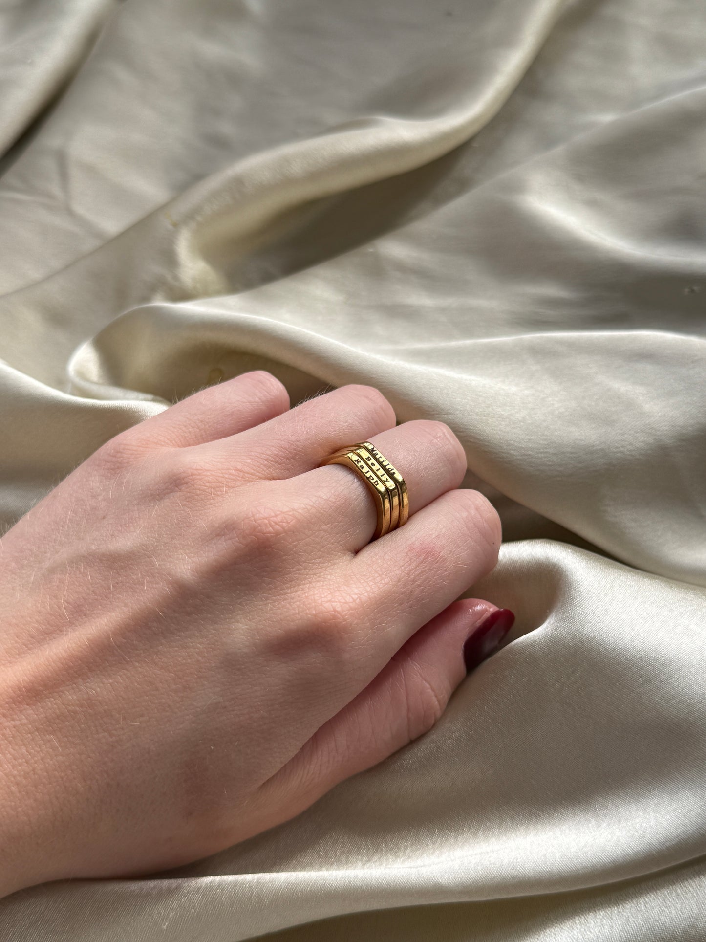 Personalised Stacking Ring - Gold Colour