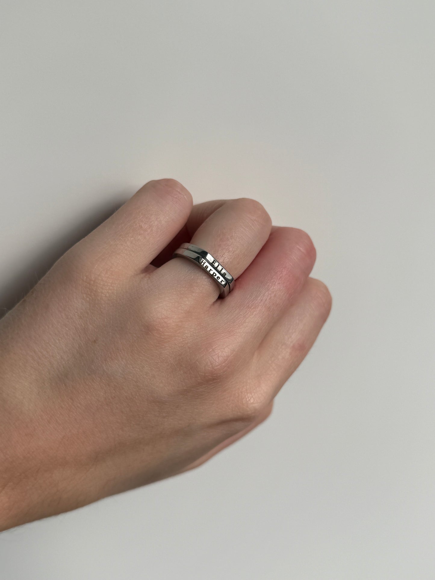 Personalised Stacking Ring - Silver Colour
