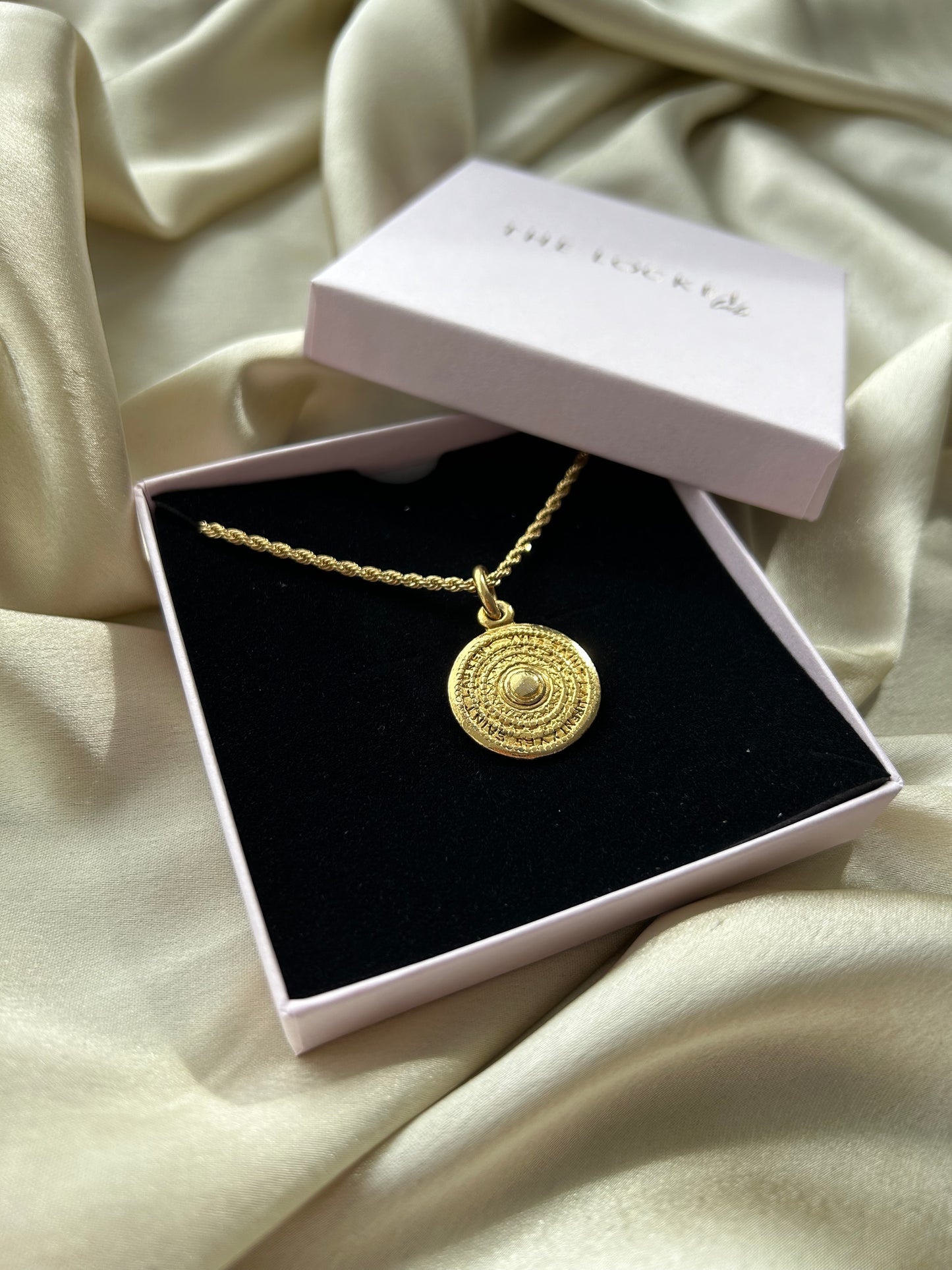 Authentic Reworked Coin Necklace - Small Pendant Rope Chain