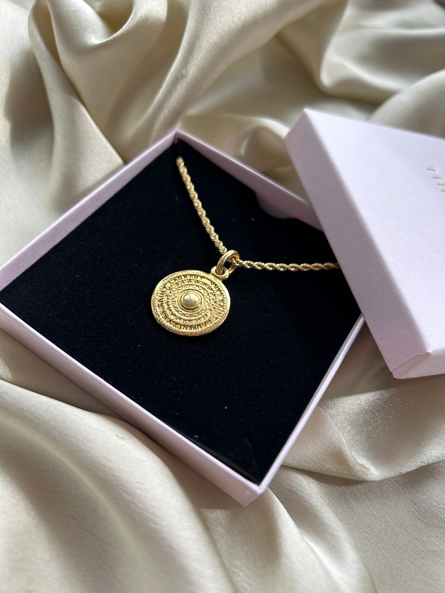 Authentic Reworked Coin Necklace - Small Pendant Rope Chain