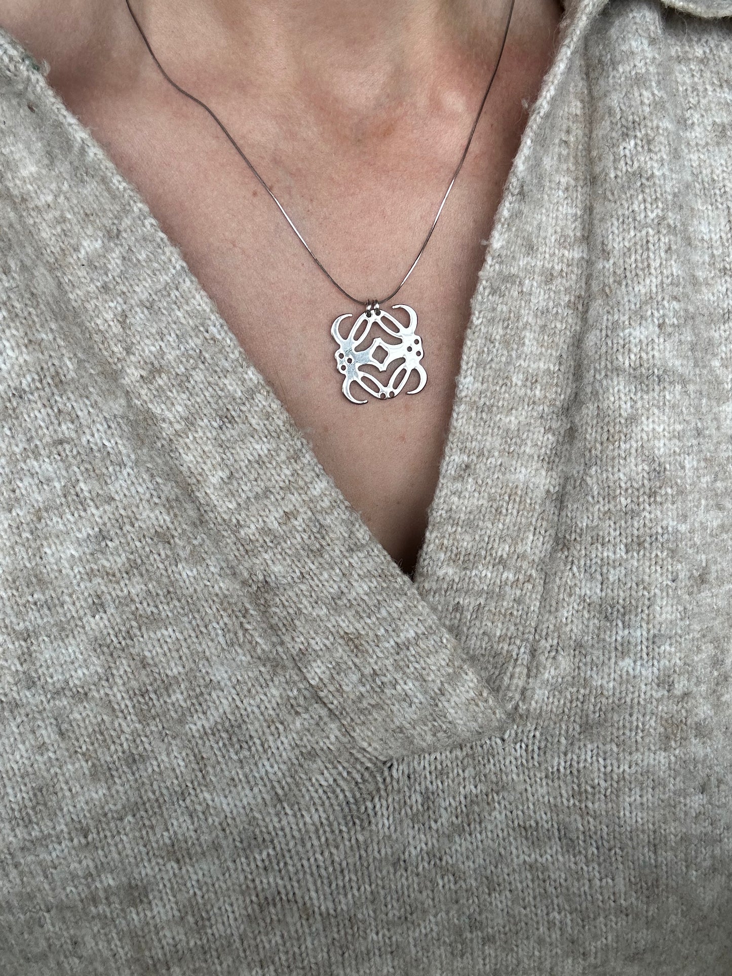 Authentic Reworked Anagram Necklace Silver Chain 1