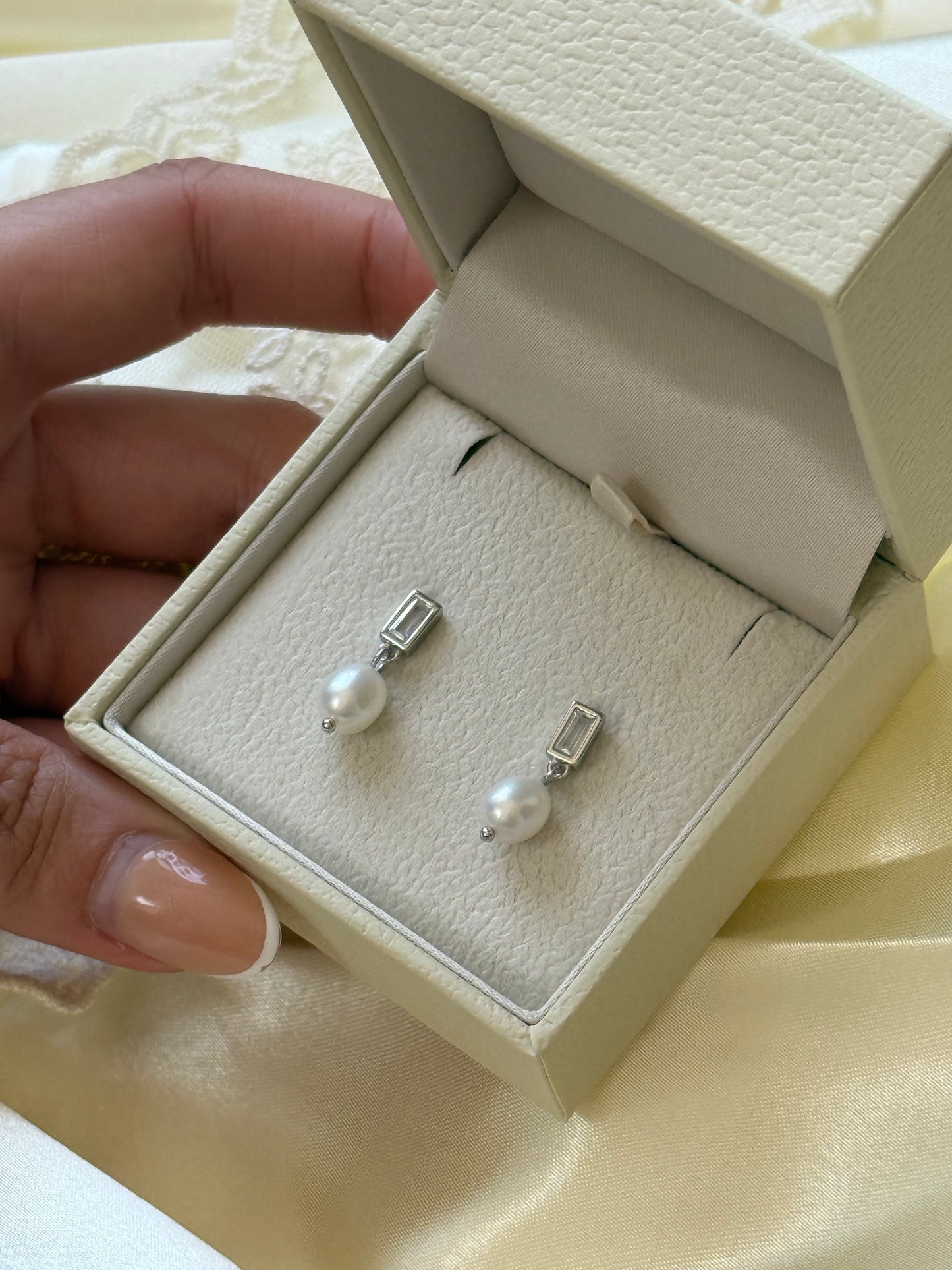 Emily Silver Bridal Earrings