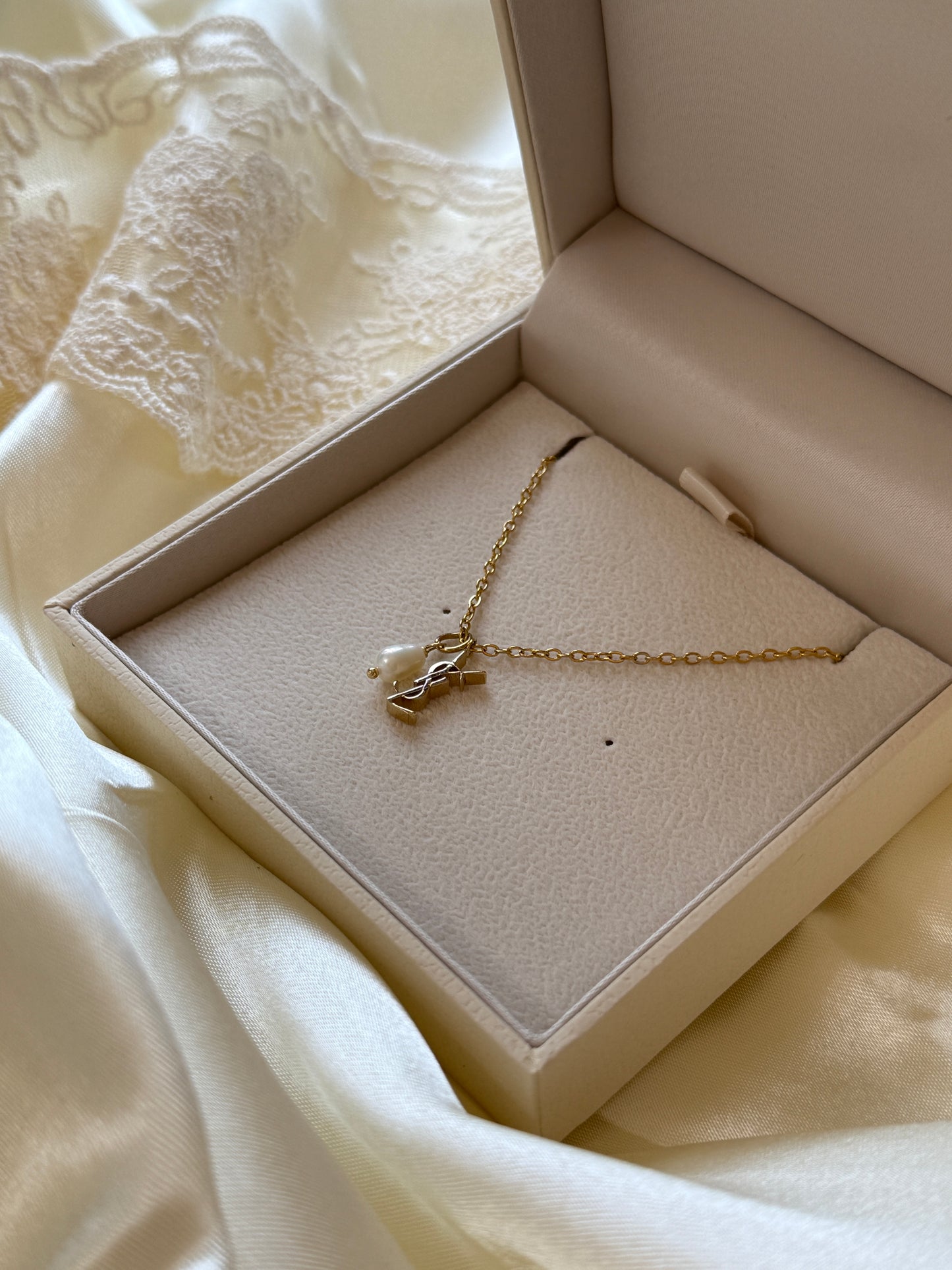 Authentic Reworked Necklace - Logo & Pearl