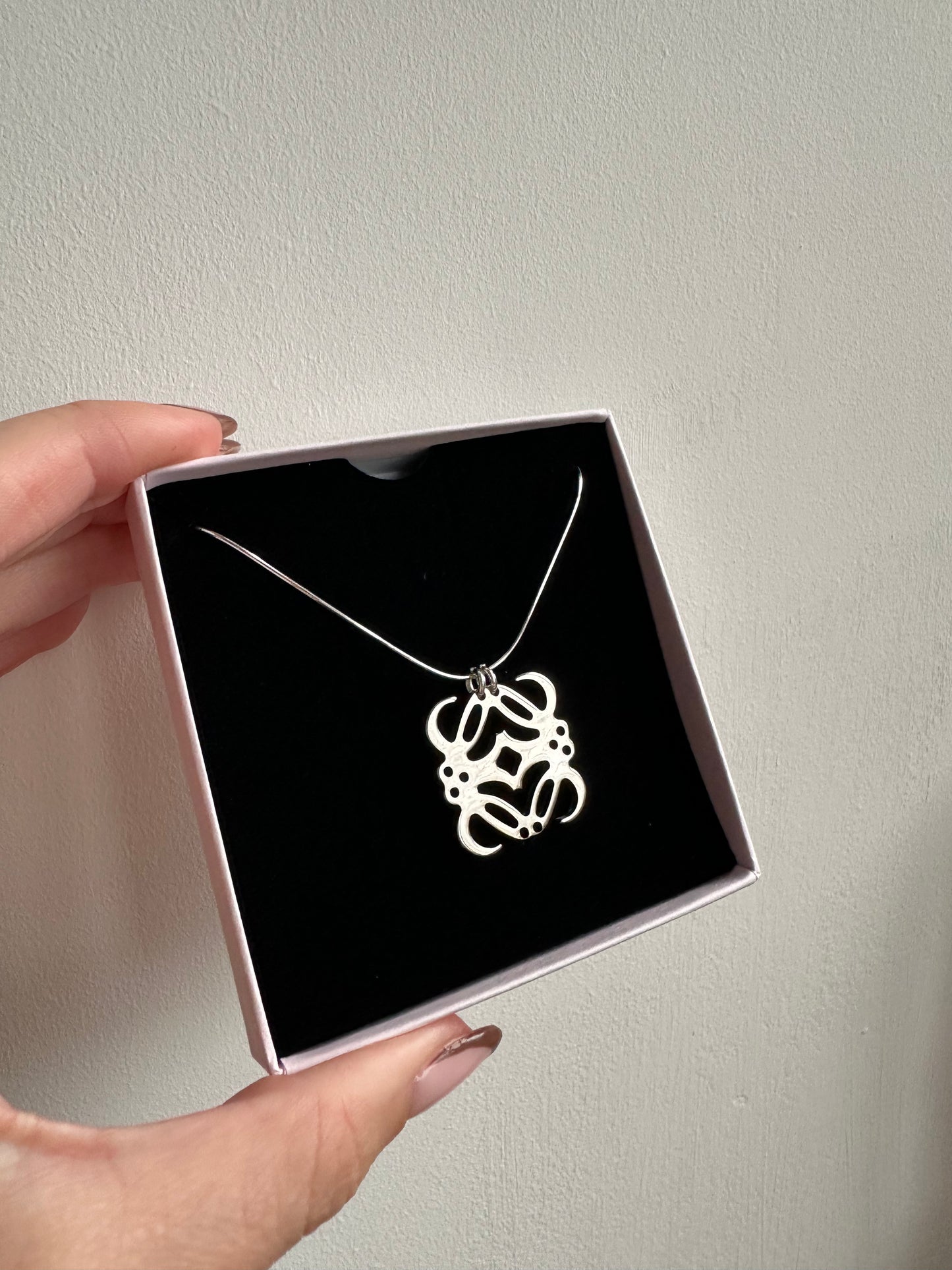 Authentic Reworked Anagram Necklace Silver Chain 1