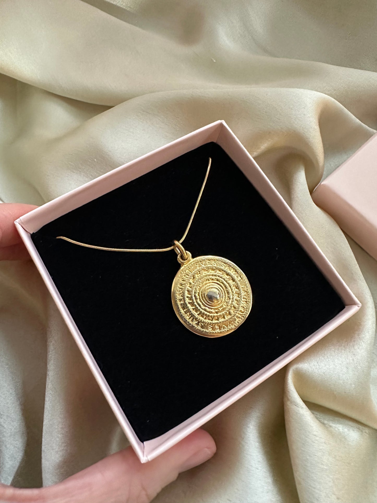 Authentic Reworked Coin Necklace - Large Pendant Snake Chain