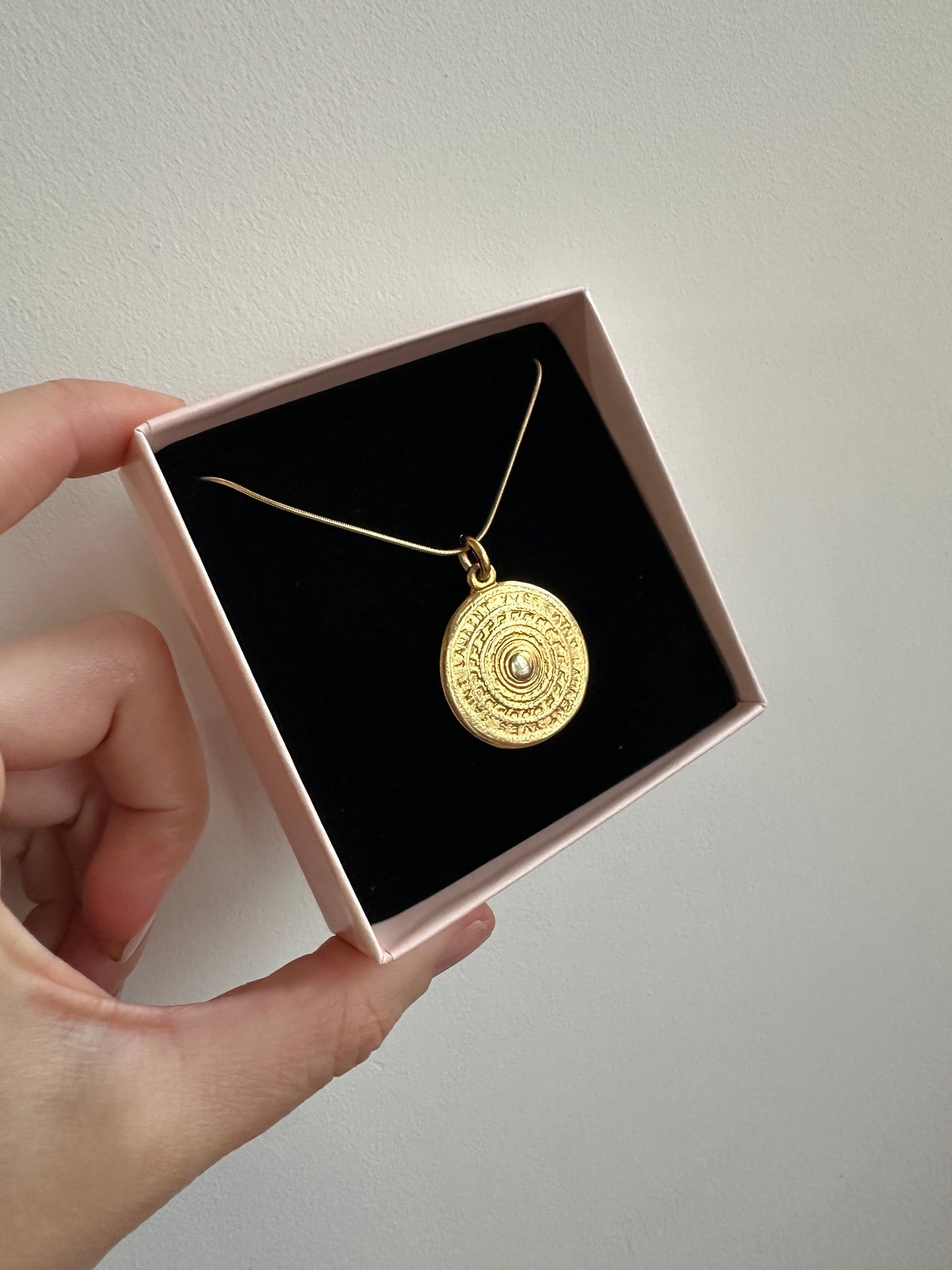 Authentic Reworked Coin Necklace - Large Pendant Snake Chain