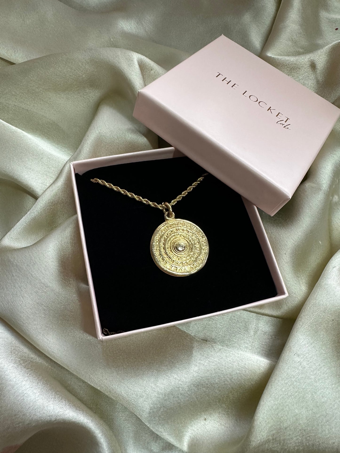 Authentic Reworked Coin Necklace - Large Pendant Rope Chain