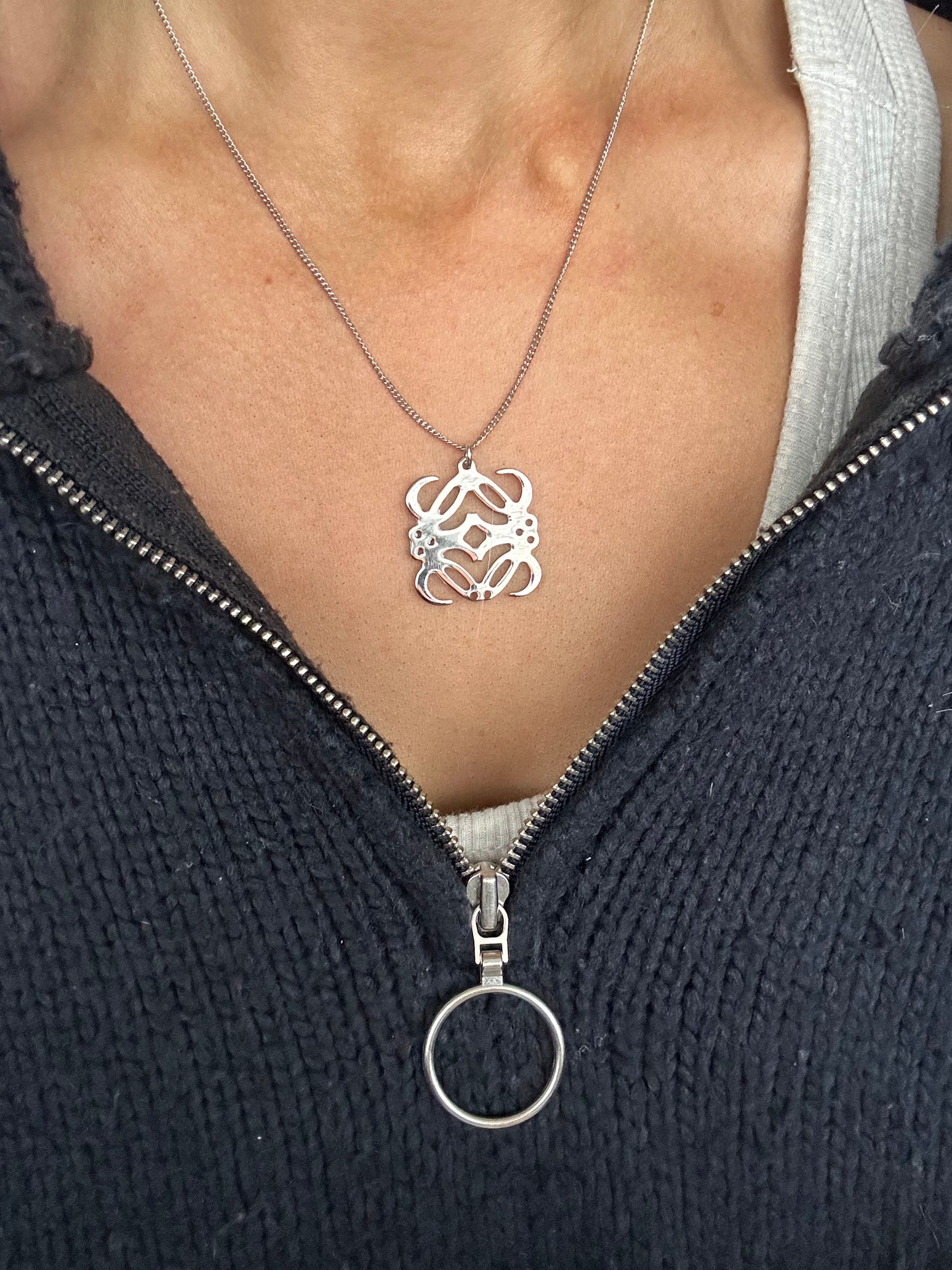 Authentic Reworked Anagram Necklace Silver Chain 2