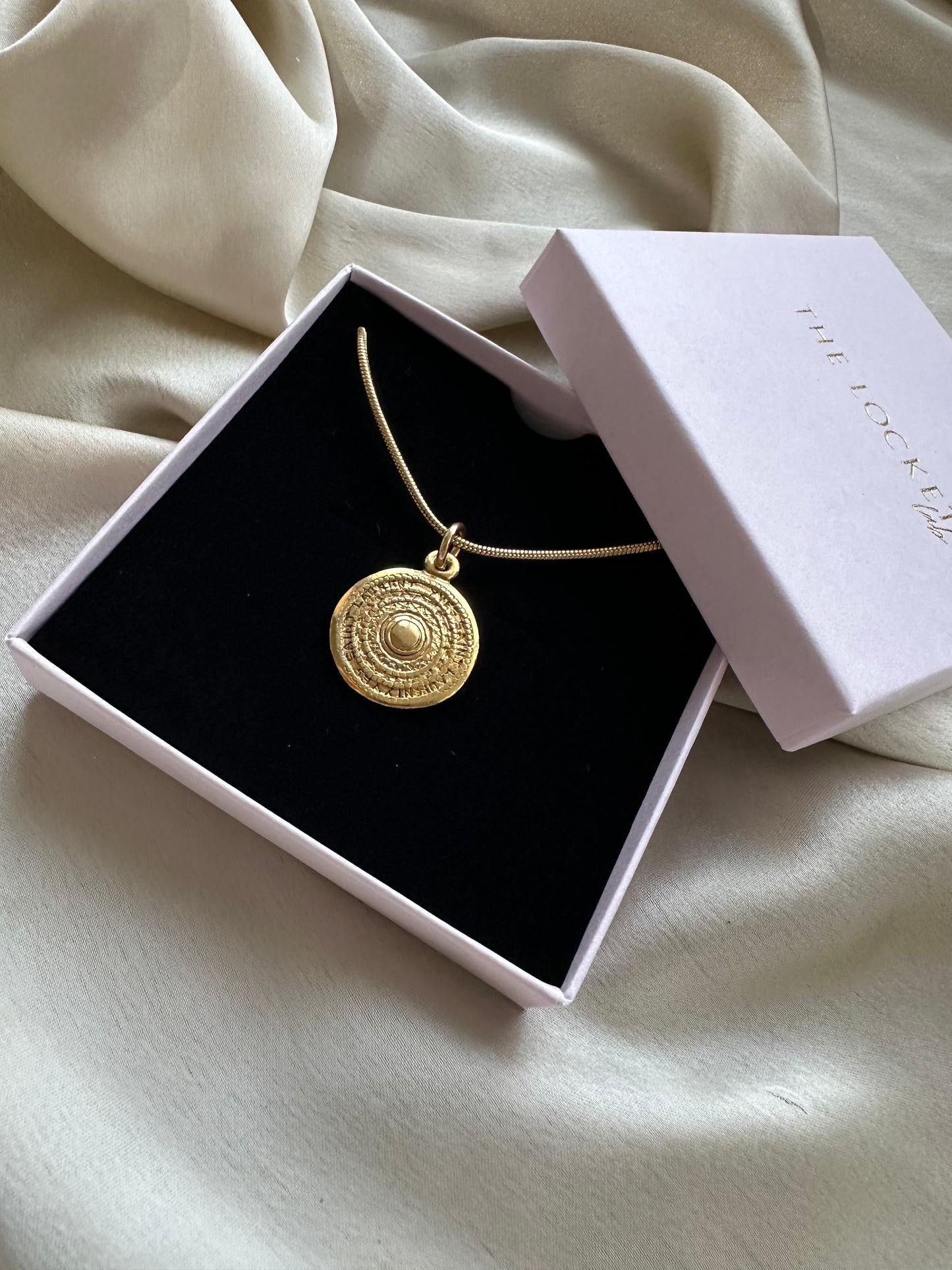 Authentic Reworked Coin Necklace - Small Pendant Snake Chain 1