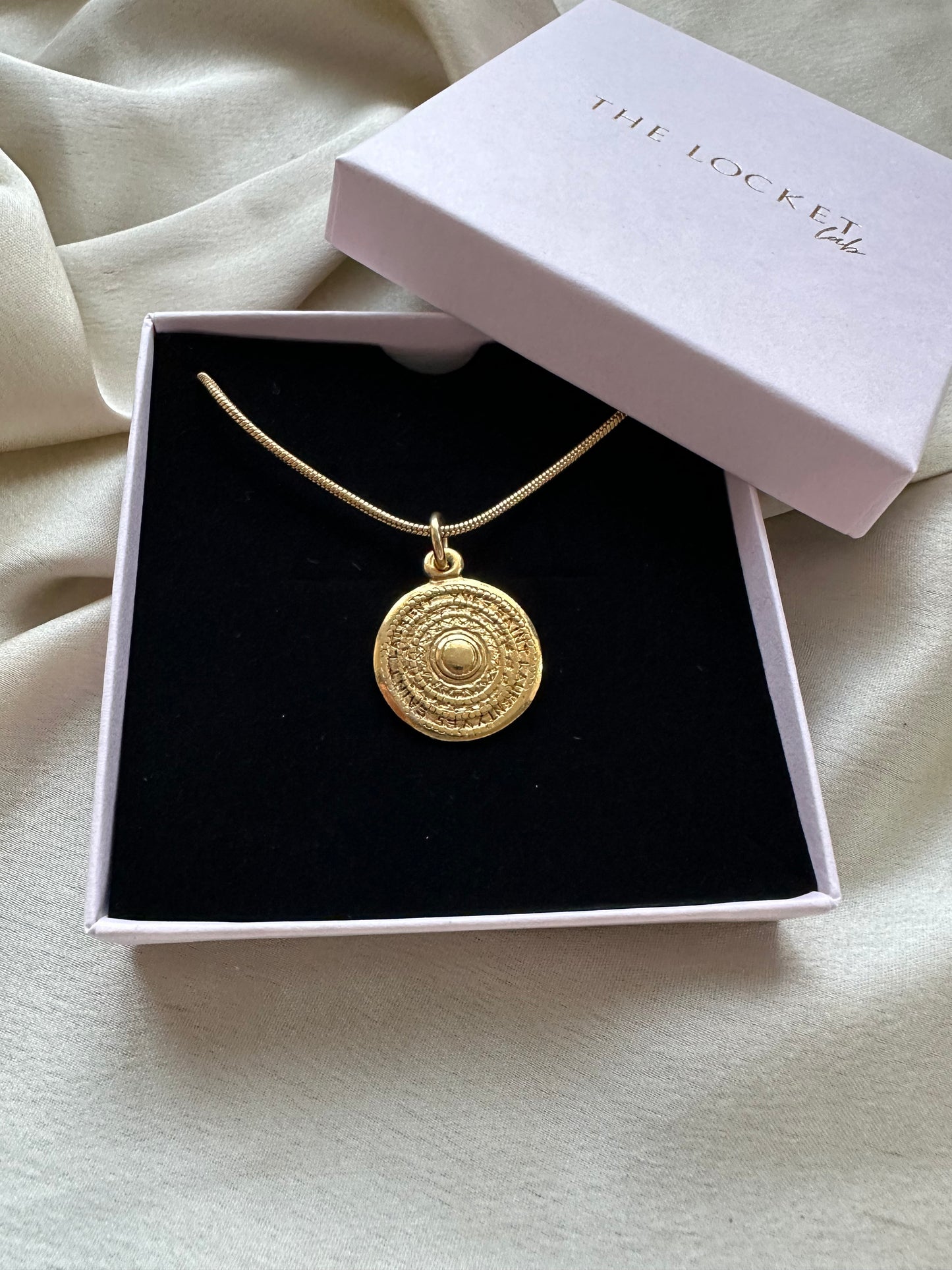 Authentic Reworked Coin Necklace - Small Pendant Snake Chain 1