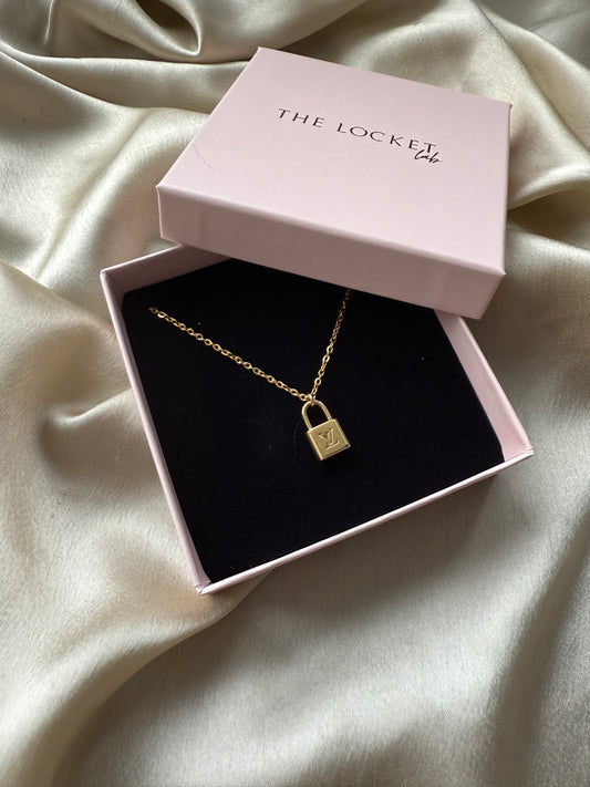 Authentic Reworked Logo Padlock Necklace