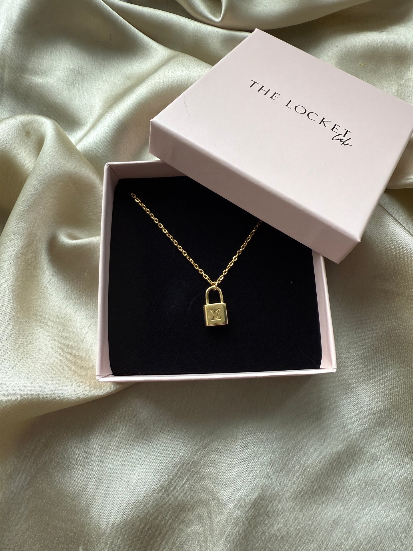 Authentic Reworked Logo Padlock Necklace