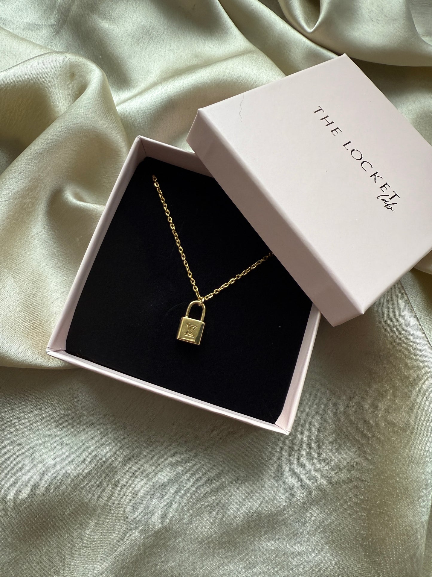 Authentic Reworked Logo Padlock Necklace