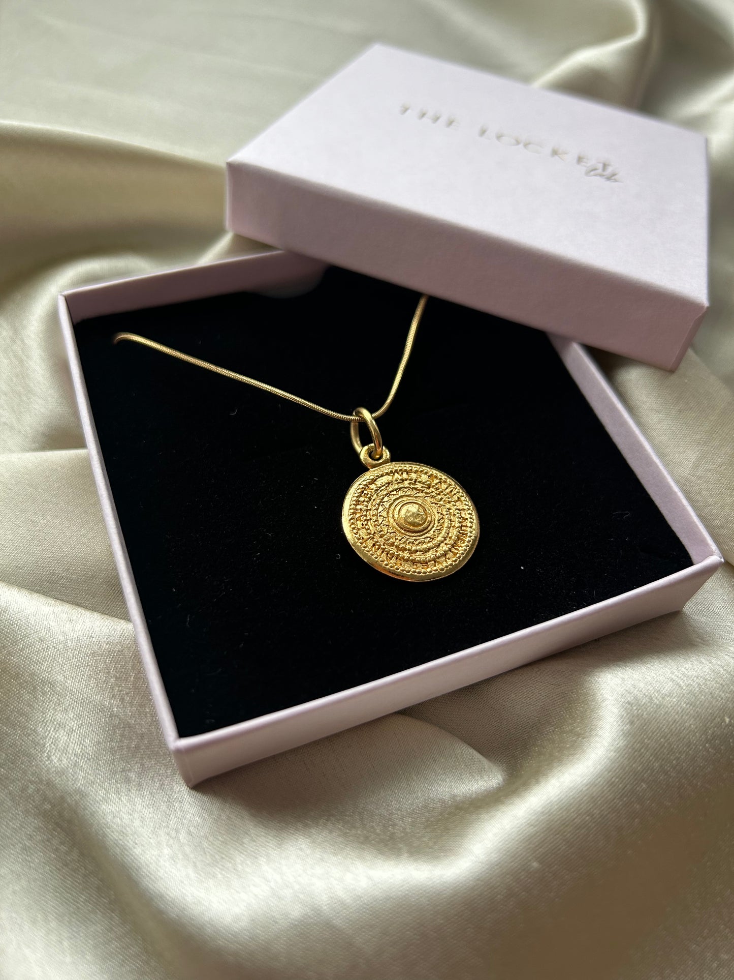 Authentic Reworked Coin Necklace - Small Pendant Snake Chain