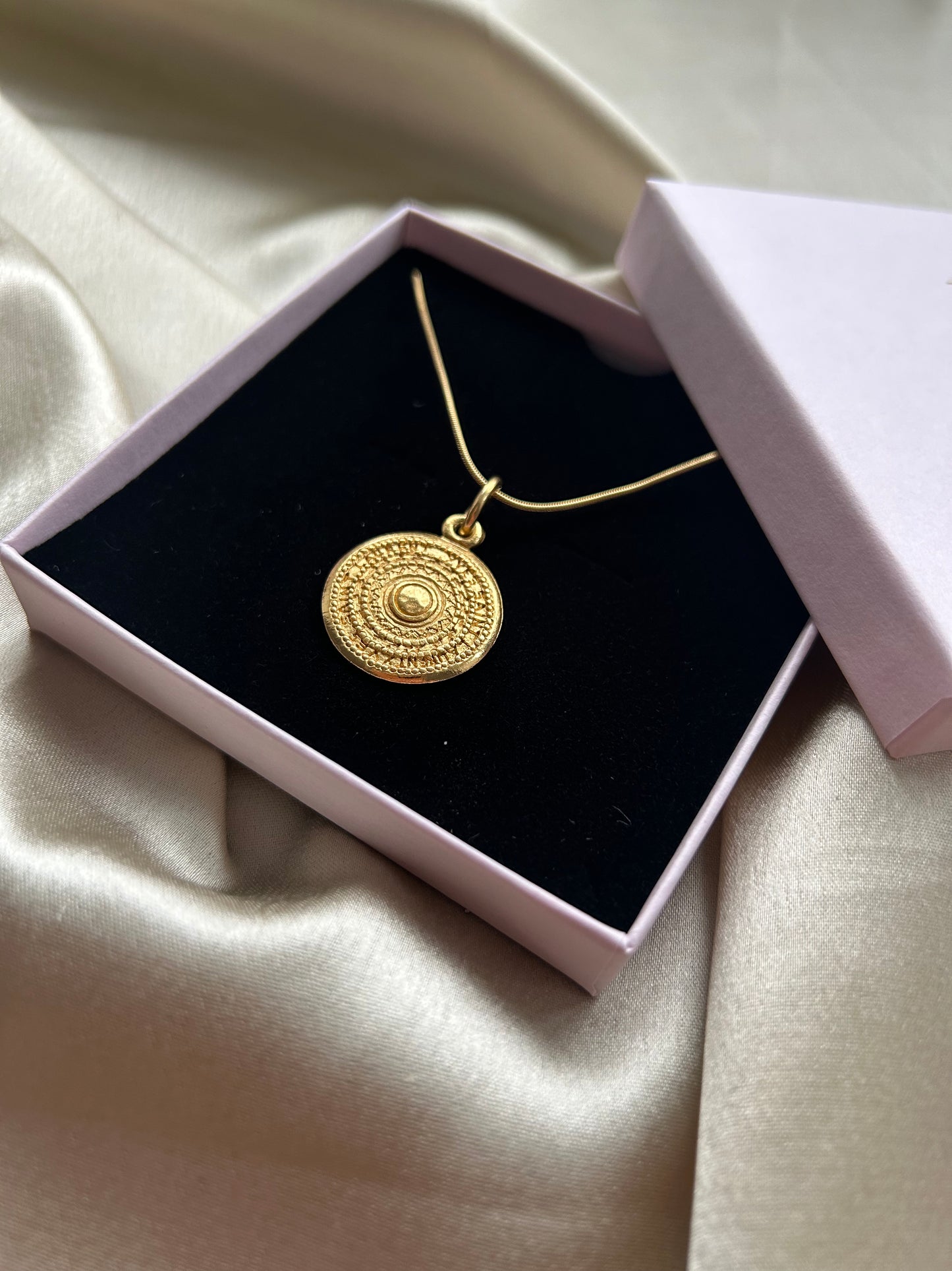 Authentic Reworked Coin Necklace - Small Pendant Snake Chain