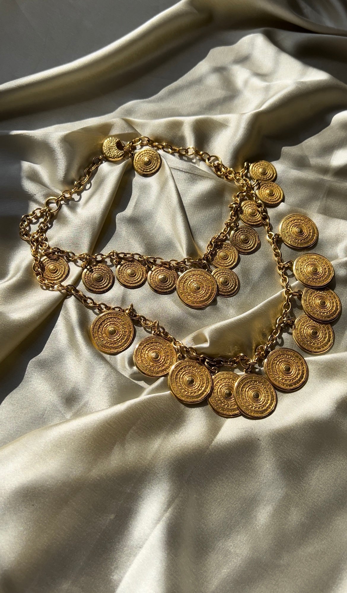 Authentic Reworked Coin Necklace - Small Pendant Snake Chain